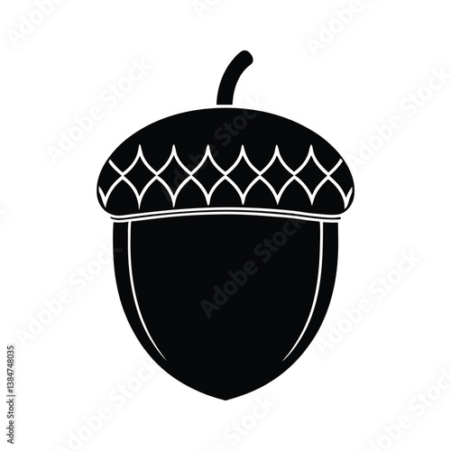 Vector illustration of an acorn isolated on a white background
