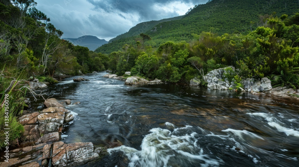 A river flowing through the lush vegetation of Tsitsikamma National Park. stock photo --ar 16:9 --style raw --v 6 Job ID: a03281a9-7537-4ea5-bd12-0954cc37f9df A river flowing through the lush vegetation of Tsitsikamma National Park. stock photo --ar 16:9 --style raw --v 6 Job ID: a03281a9-7537-4ea5-bd12-0954cc37f9df