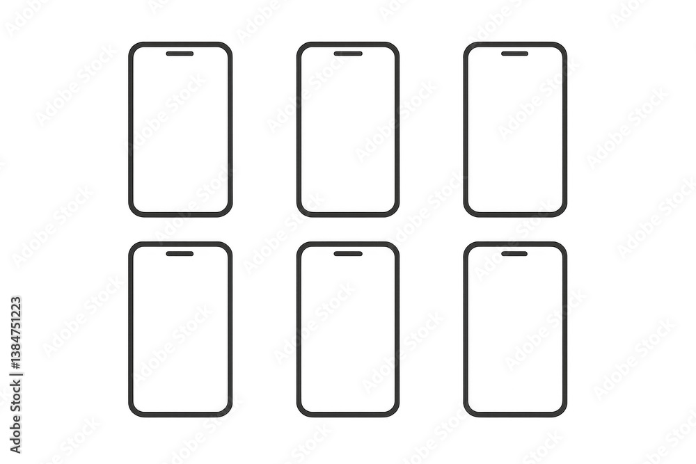 Blank Smartphone Screens for App Design or Digital Mockup Use Blank Smartphone Screens for App Design or Digital Mockup Use