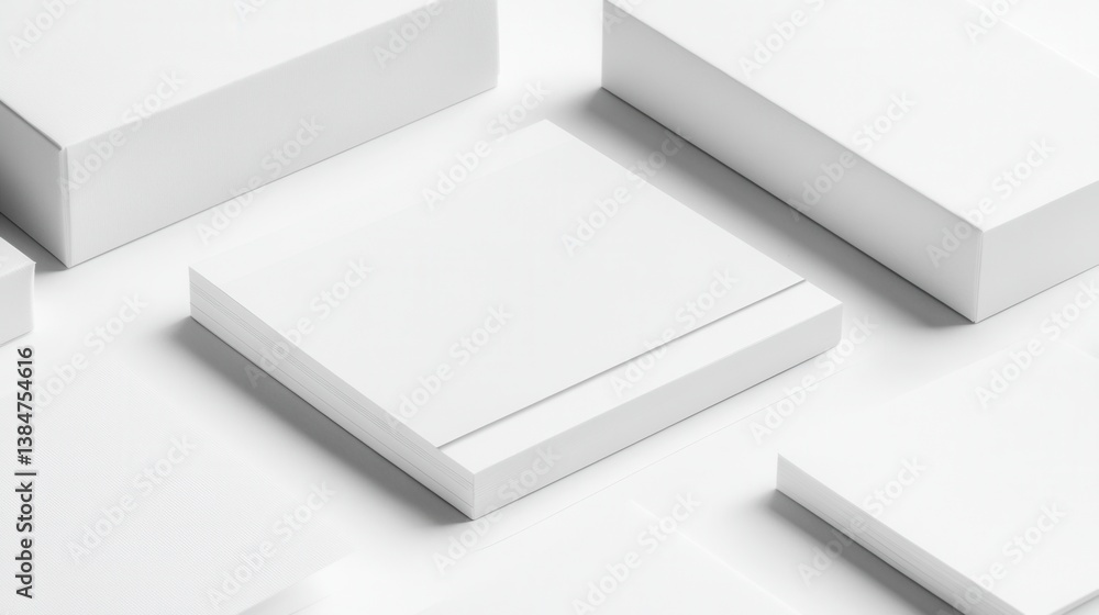 Blank sticky notes arranged in a geometric pattern Blank sticky notes arranged in a geometric pattern