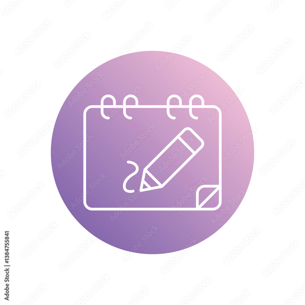 Sketchbook icon isolated on a white background. Vector illustration. Sketchbook icon isolated on a white background. Vector illustration.