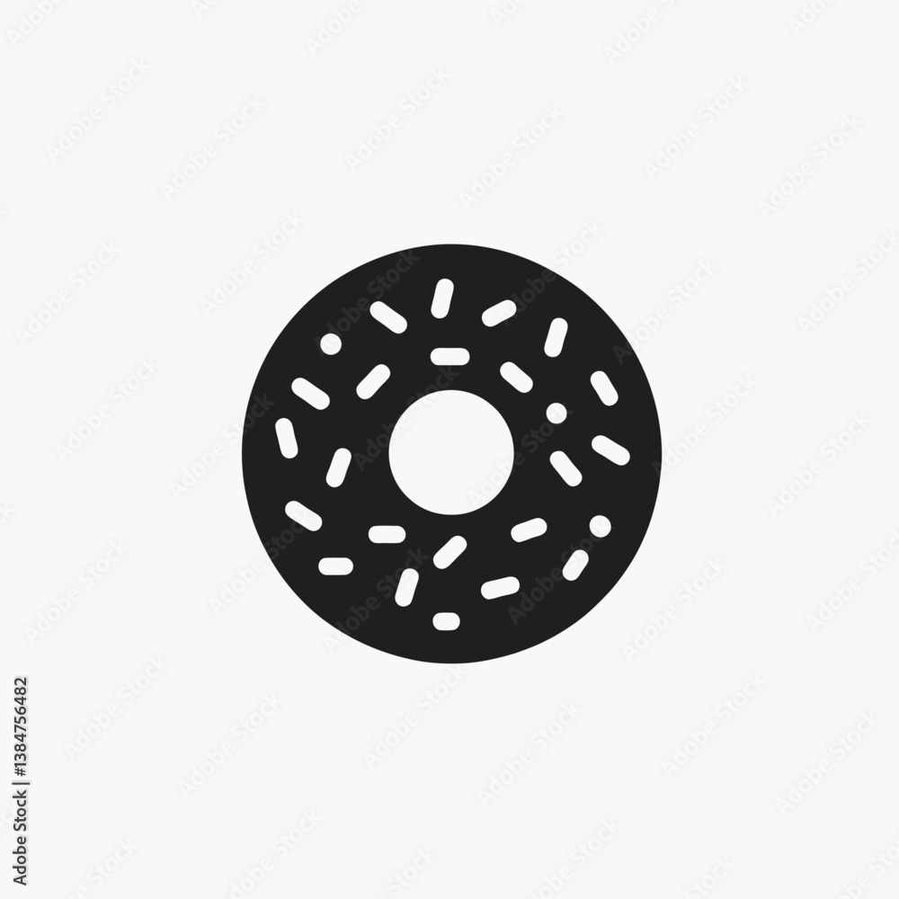 very simple flat and minimalist Donut Hole silhouette in black on a white background very simple flat and minimalist Donut Hole silhouette in black on a white background