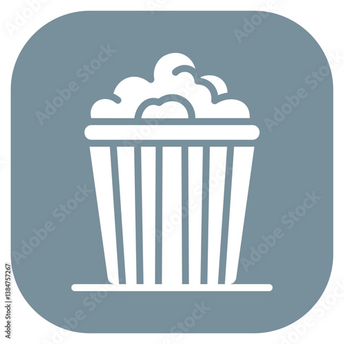 Movie Popcorn Bucket Vector Icon