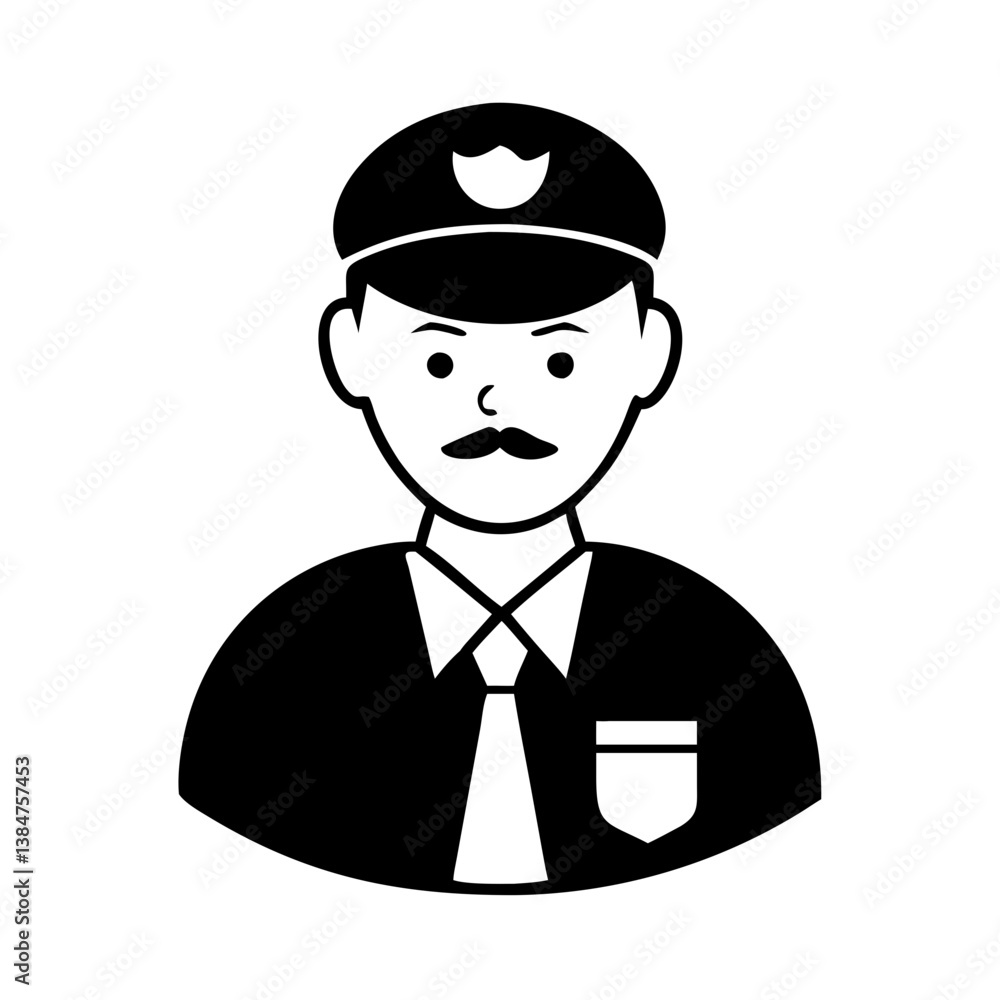 security guard icon, security guard silhouette vector illustration-simple silhouette illustration of security guard, perfect for security guard logos and icons security guard icon, security guard silhouette vector illustration-simple silhouette illustration of security guard, perfect for security guard logos and icons
