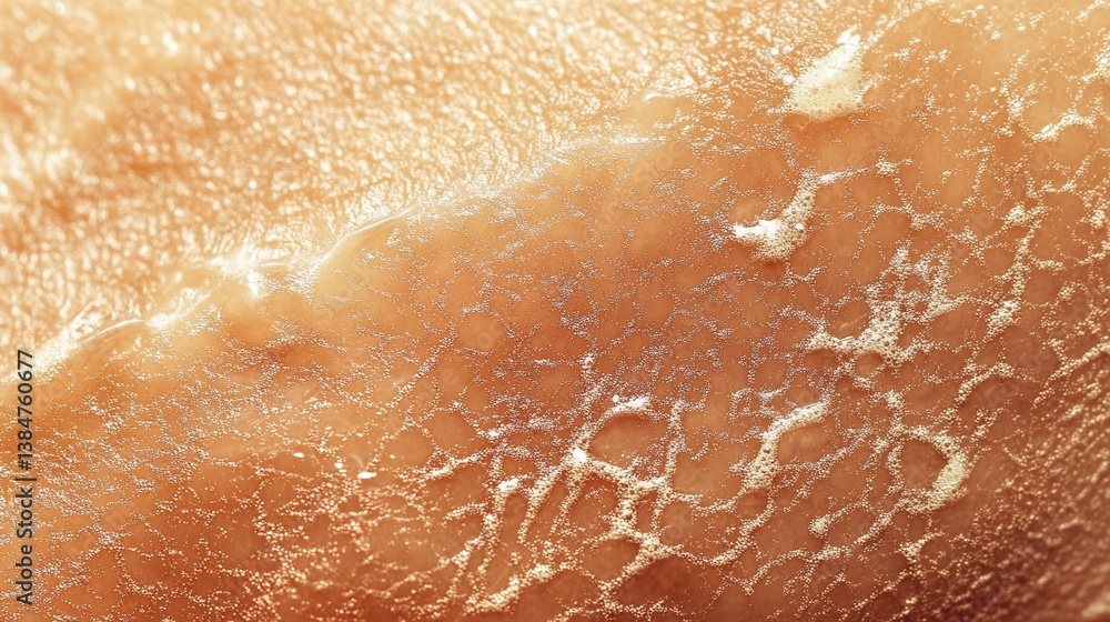 Fototapeta premium Dry cracked skin texture close-up, desert background