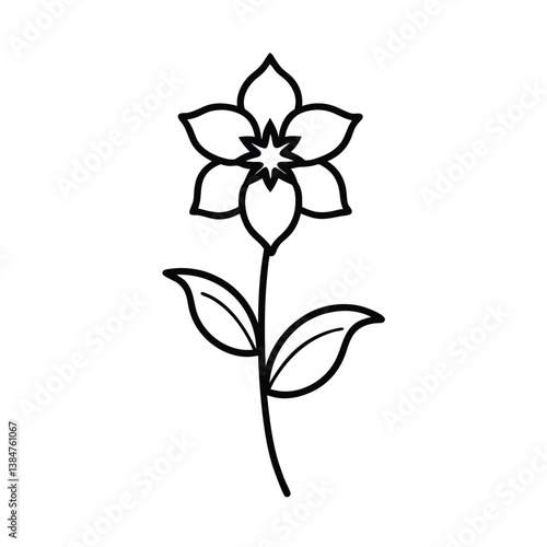 vector illustration of a  delphinium flower