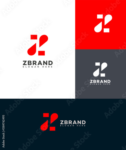 Z Brand Logo Design Red, Minimalist, Modern, Abstract, Letter Z, Creative, Branding, Identity, Vector