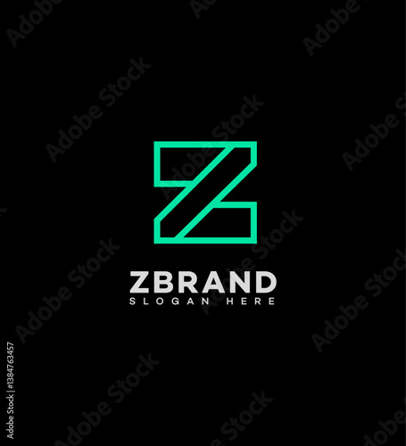 Free Download Modern Z Letter Logo Design, Minimalist Branding, Green Teal, Square, Brand Identity, Corporate - GFXLoad