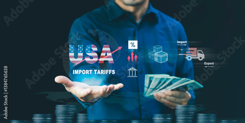Foto Trade tariffs, imports, exports, and duties concepts