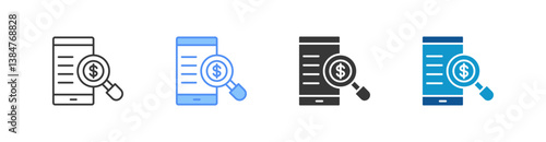 Magnifying Glass Multi Style Icon Sheet