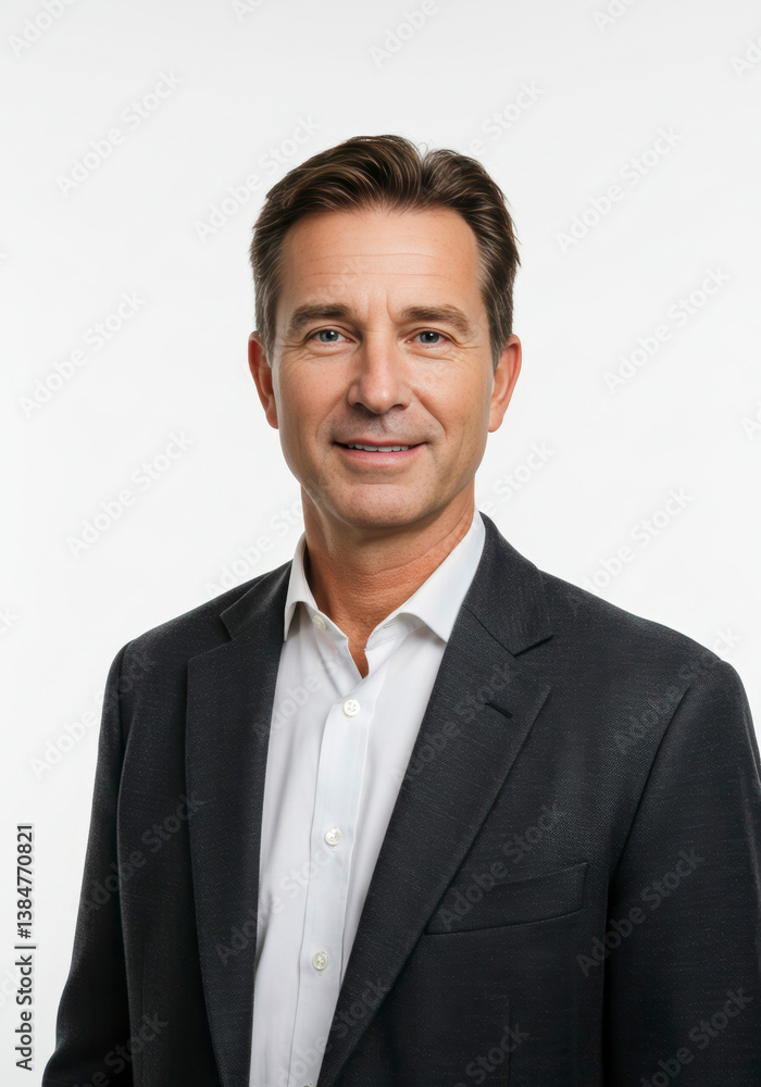 Portrait of a mature businessman in a sharp outfit, radiating success and warmth Portrait of a mature businessman in a sharp outfit, radiating success and warmth