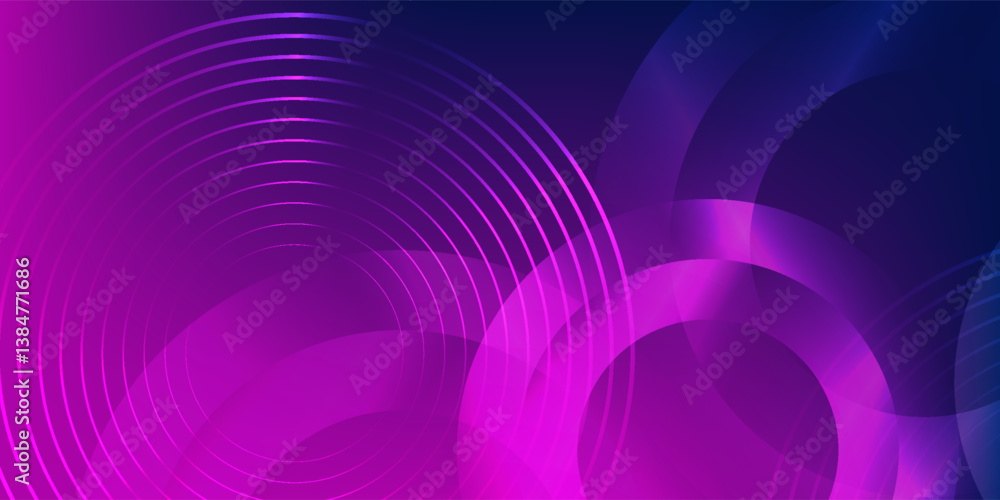 Obraz premium Modern purple background with circle and circle line elements. Vector illustration