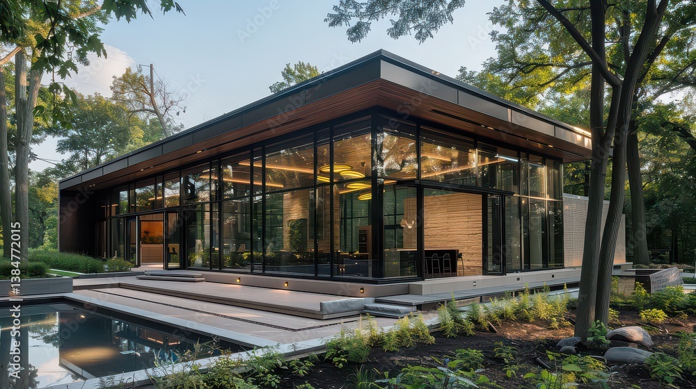 Luxury modern home featuring an open-plan design with integrated indoor-outdoor spaces, large glass walls, and a pool Luxury modern home featuring an open-plan design with integrated indoor-outdoor spaces, large glass walls, and a pool