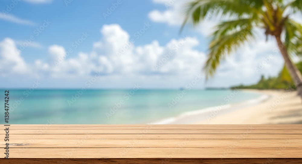 Fototapeta premium Coastal Dream: Sun-Drenched Horizon AI Generated