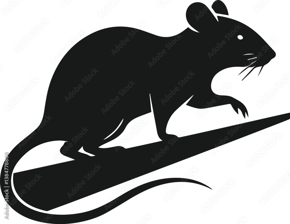 Obraz premium Rat silhouette animal black vector