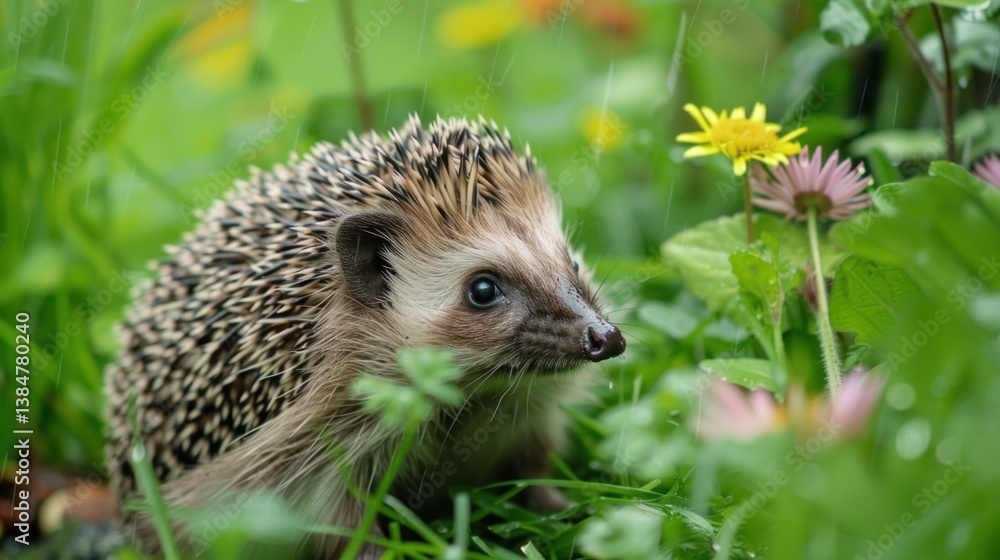 A hedgehog in a green garden after a spring rain. stock photo --ar 16:9 --style raw --v 6 Job ID: b6607e8b-e315-4750-afd0-9f6b7ab5d2ef A hedgehog in a green garden after a spring rain. stock photo --ar 16:9 --style raw --v 6 Job ID: b6607e8b-e315-4750-afd0-9f6b7ab5d2ef