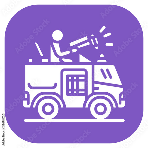 Riot Control Vehicle Vector Icon
