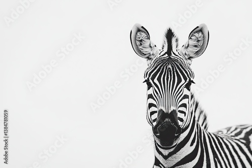 Wallpaper Mural Zebra isolated on white background Torontodigital.ca