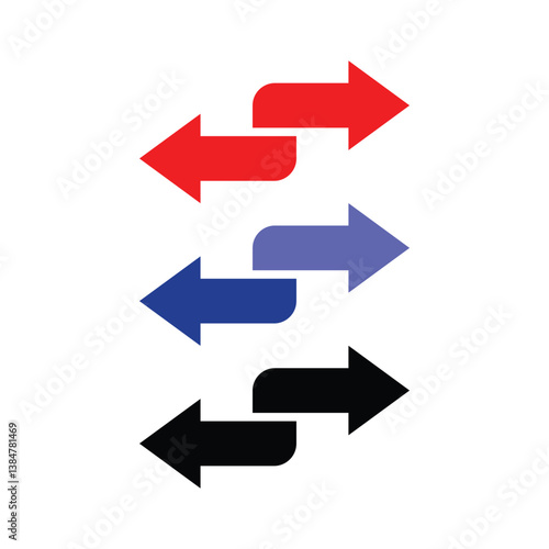 Arrows indicating exchange and direction