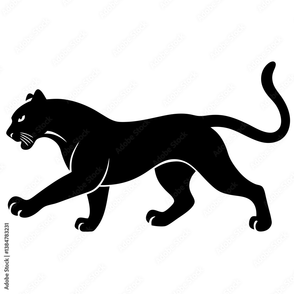 Fototapeta premium black silhouette of a leopard