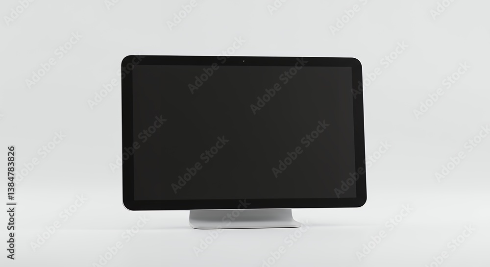 Modern minimalist desktop computer on a white background perfect for presentations Modern minimalist desktop computer on a white background perfect for presentations