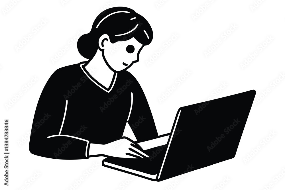 Taking Notes on a Laptop Illustration
Taking Notes on a Laptop Illustration