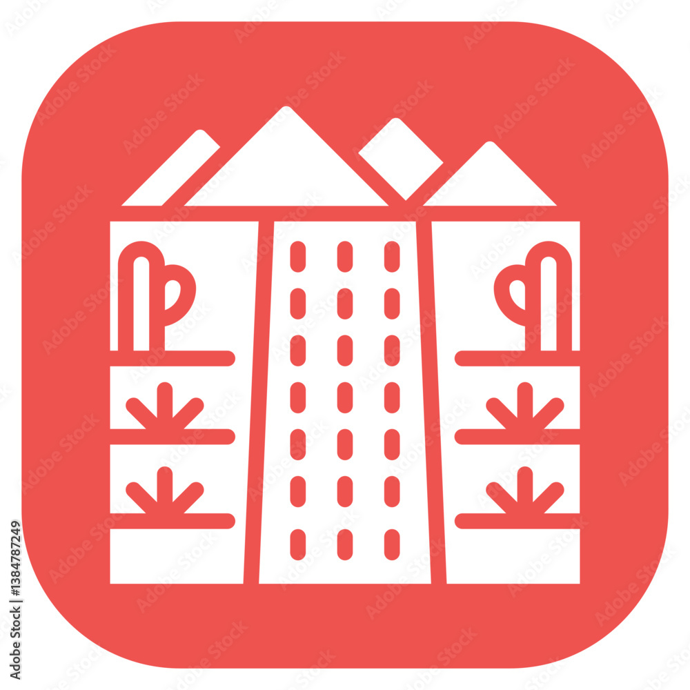 Fototapeta premium Desert Highway Vector Icon