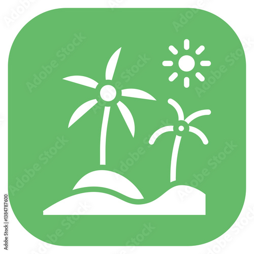 Oasis Palm Grove Vector Icon
