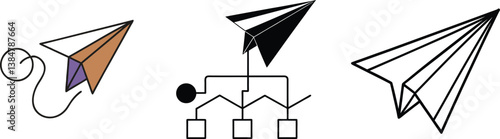 Paper Airplanes, Flight Paths, Hierarchy, Origami, Network