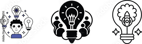 Innovative Ideas Brainstorming, Teamwork, and Startup Launch
