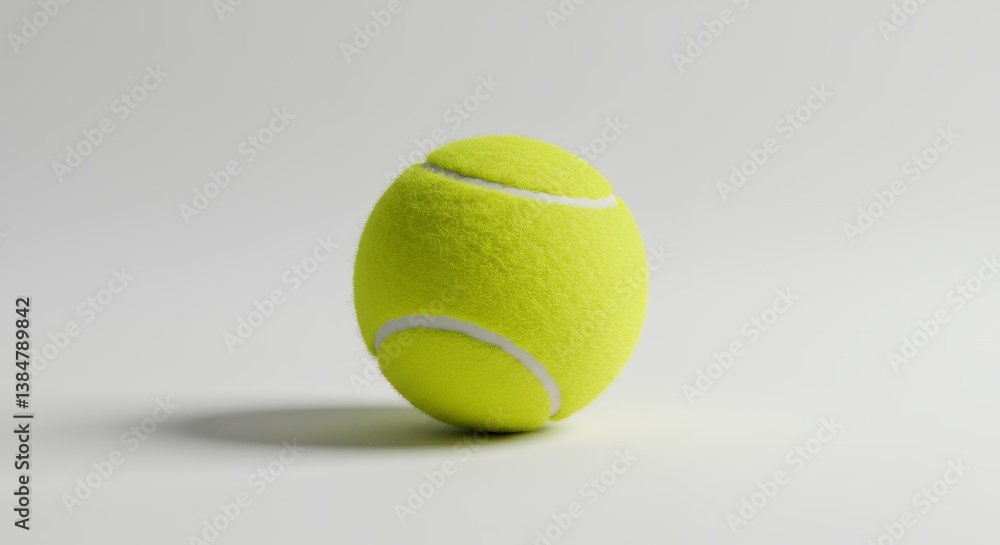Isolated tennis ball casting subtle shadow on plain backdrop offering possibilities Isolated tennis ball casting subtle shadow on plain backdrop offering possibilities