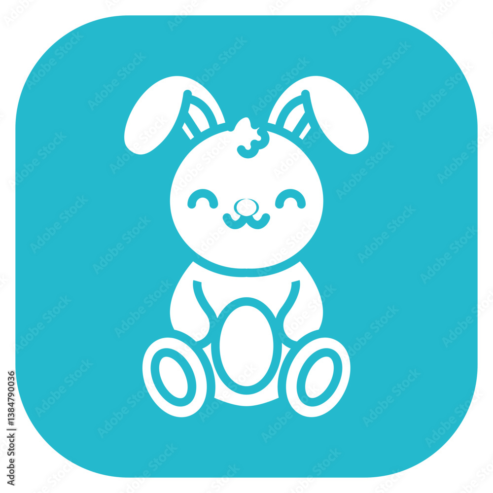 Fototapeta premium Plush Bunny Vector Icon