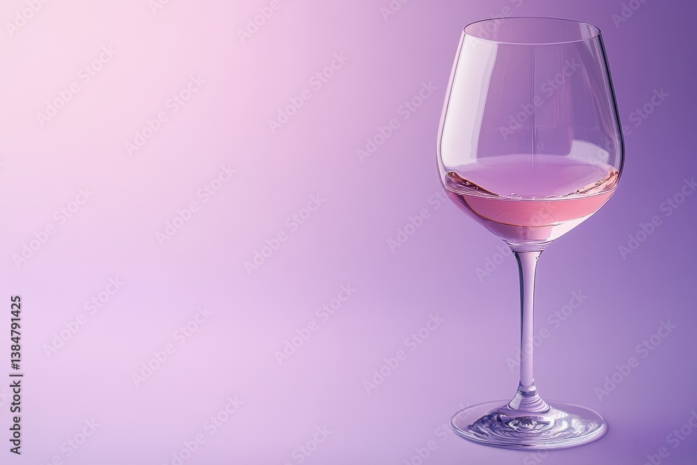Elegant Glass of Pink Wine on Soft Gradient Background Elegant Glass of Pink Wine on Soft Gradient Background