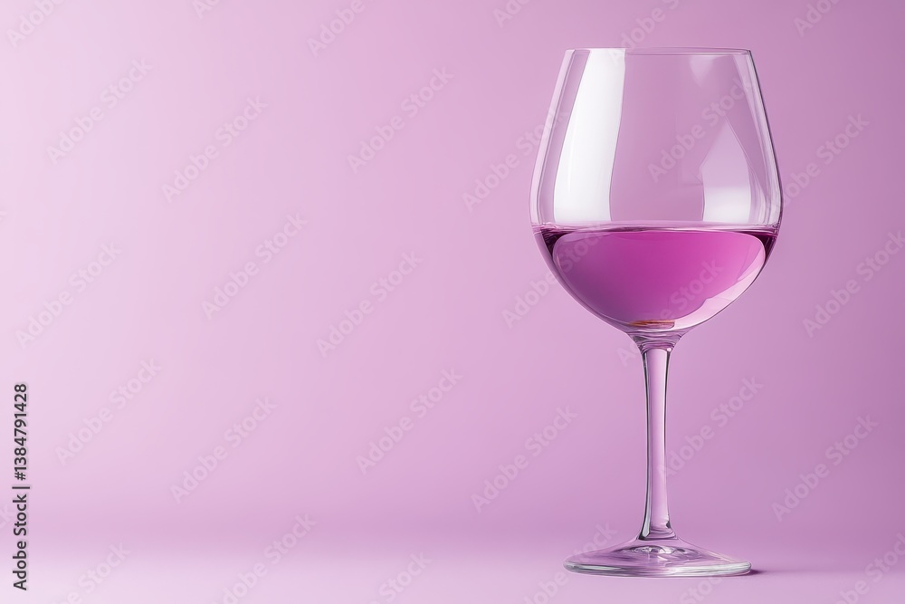 Elegant Wine Glass with Rosé in Soft Pink Background Elegant Wine Glass with Rosé in Soft Pink Background
