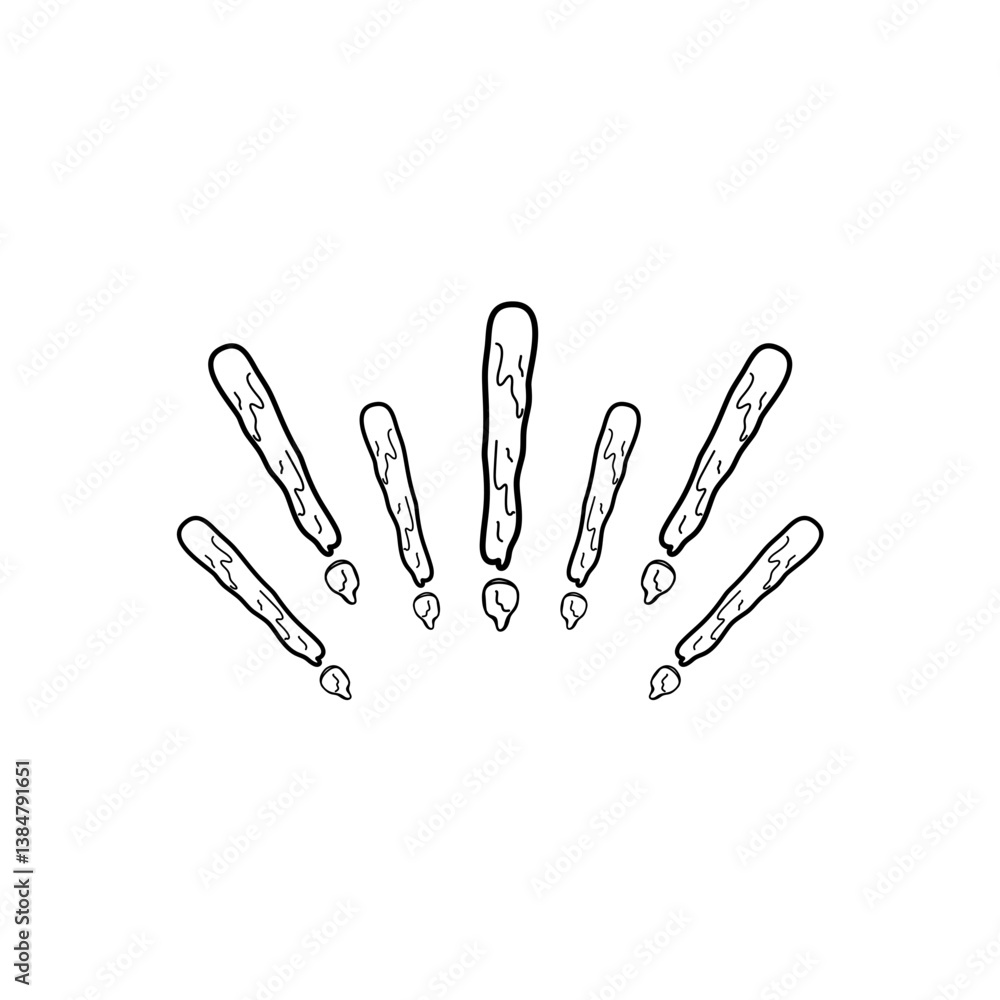 Doodle exclamation mark hand drawn sketch vector illustration isolated on white background. Doodle exclamation mark hand drawn sketch vector illustration isolated on white background.