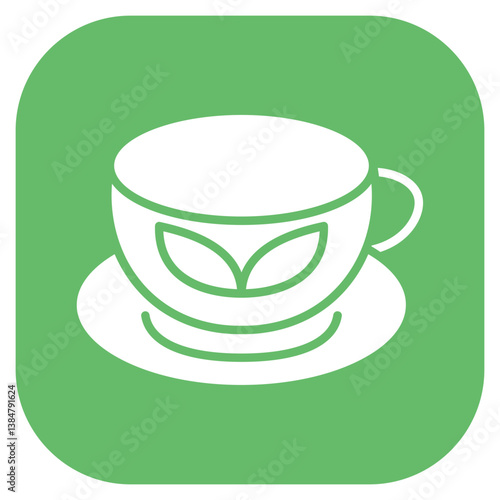 Green Tea Latte Vector Icon