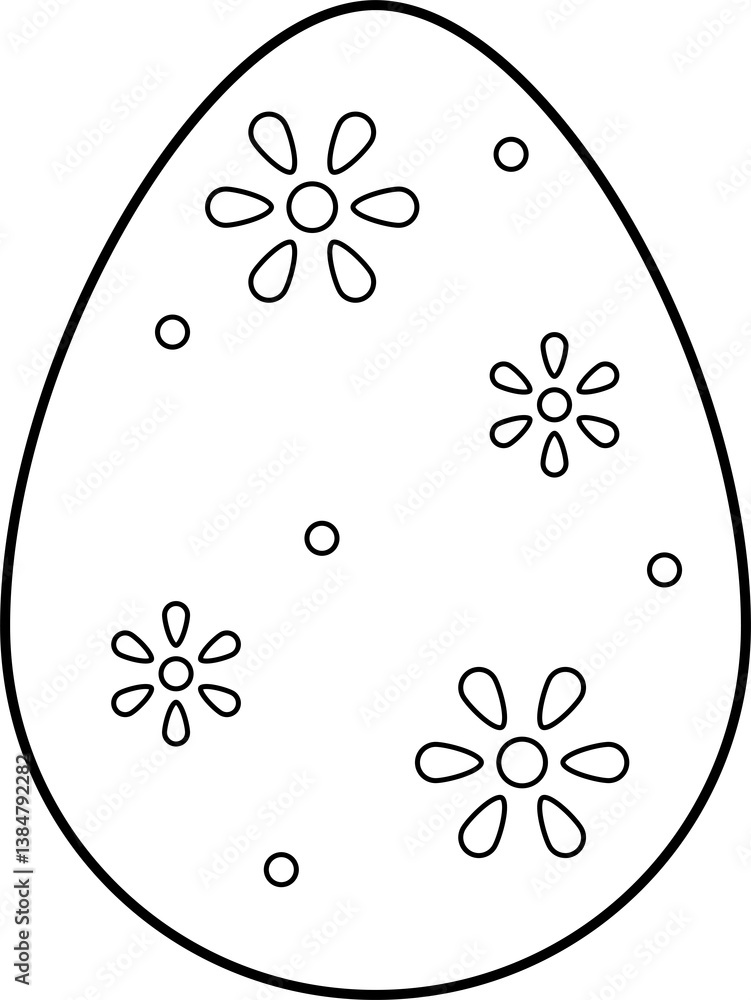 Easter Egg Black and White Outline Illustration – Ideal for Kids' Coloring Pages and Creative Activities. Easter Egg Black and White Outline Illustration – Ideal for Kids' Coloring Pages and Creative Activities.