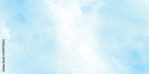 Abstract Light Blue and White Watercolor Painting with Smooth, Flowing Brush Textures and a Subtle Handcrafted Feel, Ideal for Branding Kits, Mood Boards, and Calm Minimalist Designs