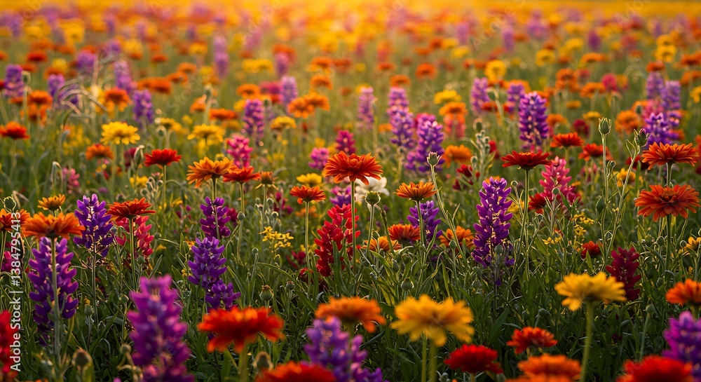 Fototapeta premium Golden Hour Bloom AI Generated