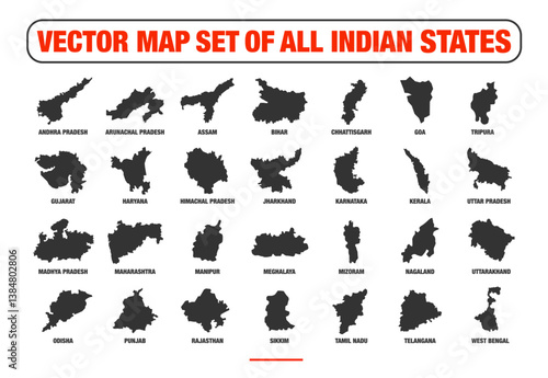 A vector set of maps of all Indian states.