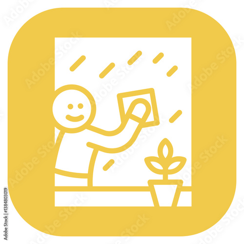 Wiping Windowsill Vector Icon