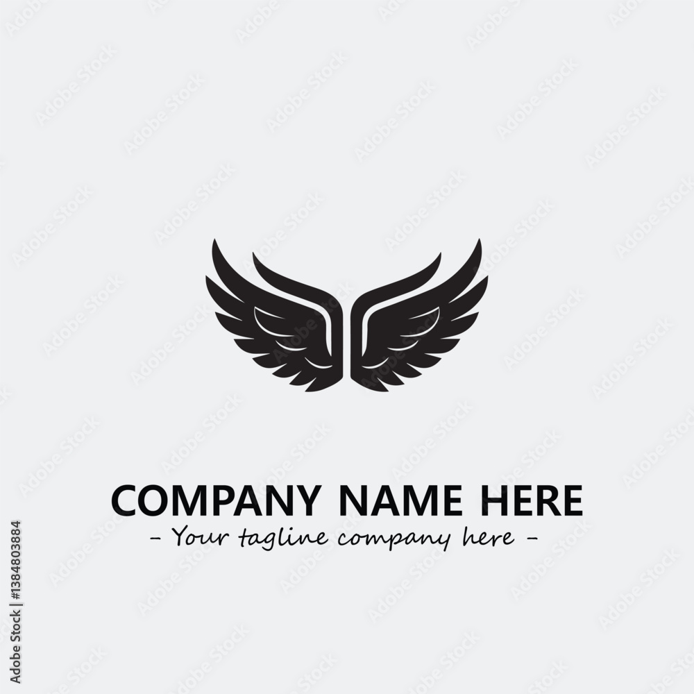 Obraz premium Wing illustration black and white for logo company vector image 