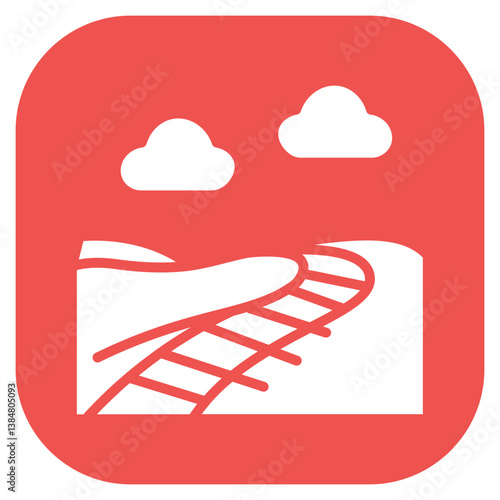 Trackside View Vector Icon