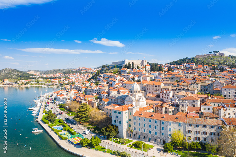 City of Sibenik on Adriatic sea, Dalmatia, Croatia