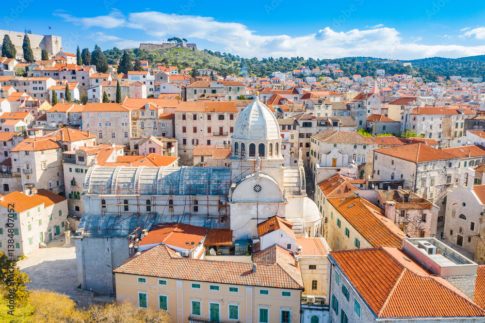 City of Sibenik on Adriatic sea, Dalmatia, Croatia