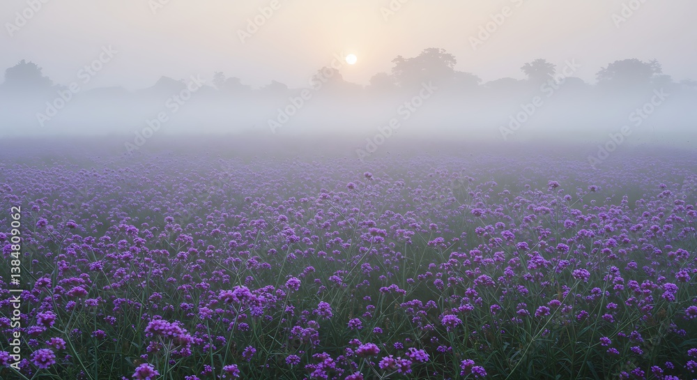 Obraz premium Purple Dawn's Embrace AI Generated
