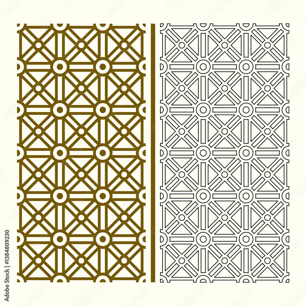 set of seamless geometric patterns islamic