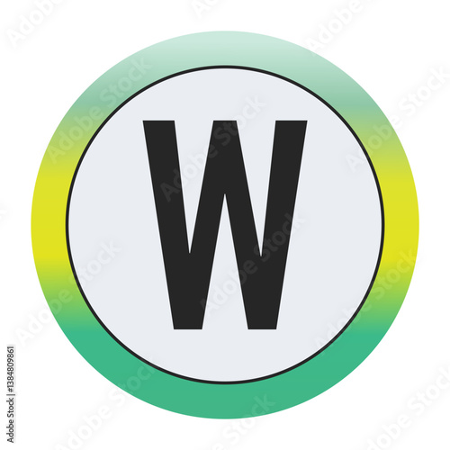 Free Download Environmental Grade Capital Letter W Icon with Green to Yellow Gradient Circle – Eco-Friendly Label for World Environment Day and Sustainability Awareness - GFXLoad