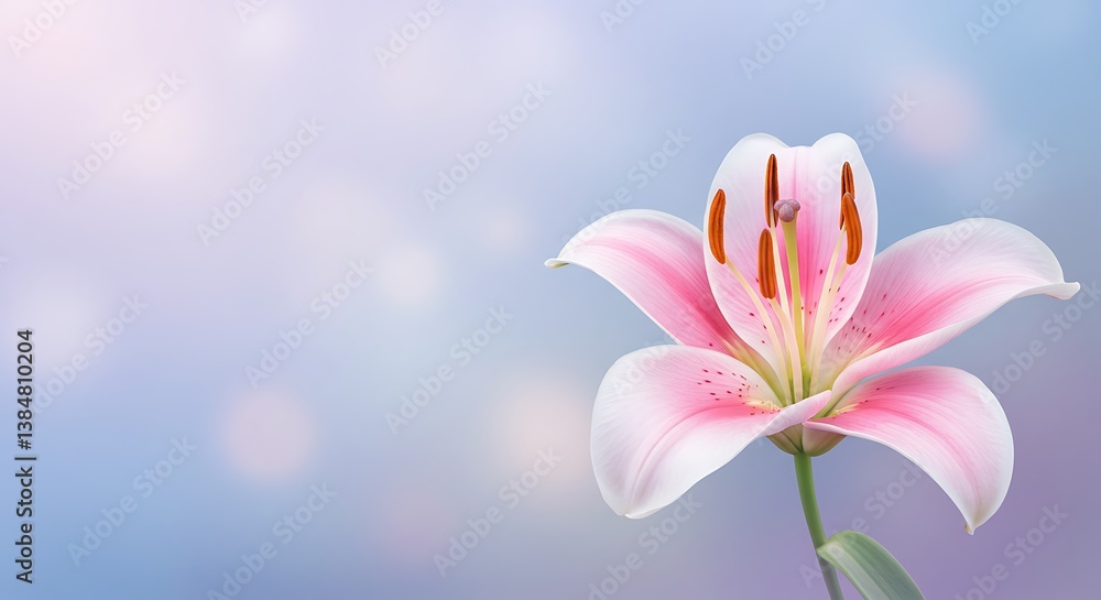 Fototapeta premium Pastel Lily Bloom AI Generated