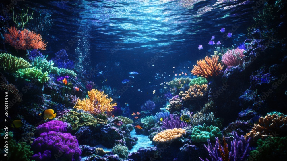 Fototapeta premium Underwater Background showcasing a vibrant coral reef 